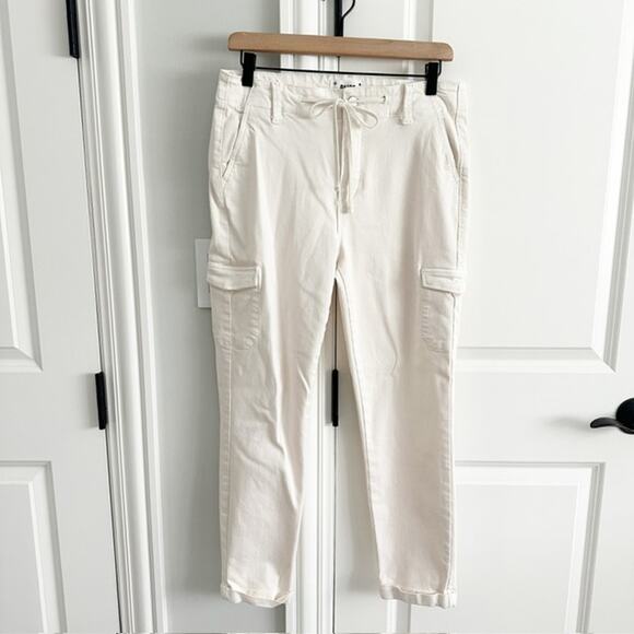 Paige Christy Mid-Rise Straight Cargo Pants Size: 29 Color: Quartz Sand - Picture 3 of 11